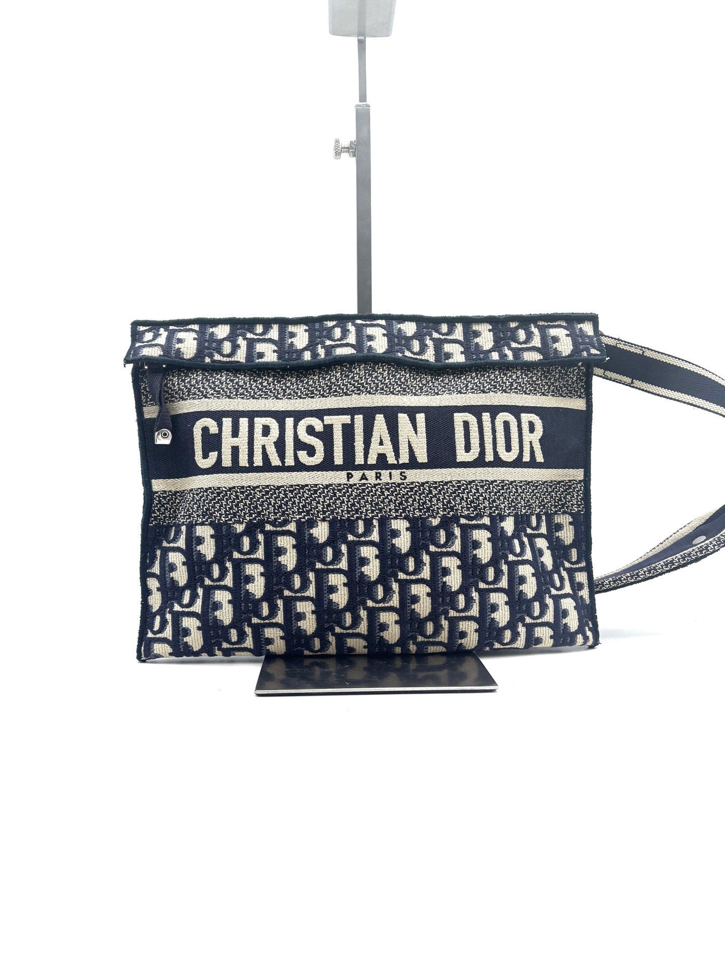 Dior - Dior Oblique Messenger Pouch - Embroidered canvas - Blue and Beige - (Small)