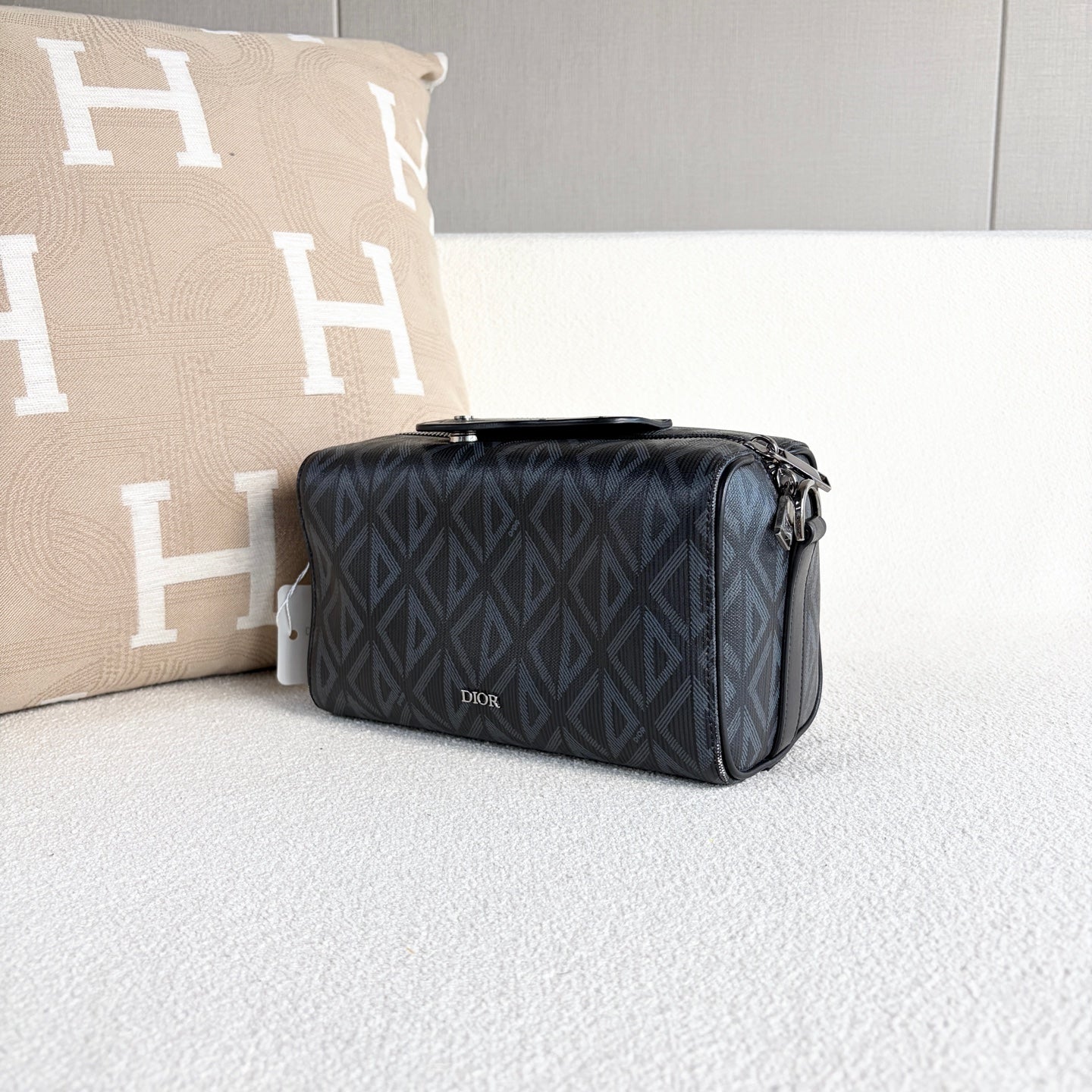 Dior - Dior Oblique Phantom Camera Bag - Dior Oblique canvas with leather trim - Black and Grey - (small)