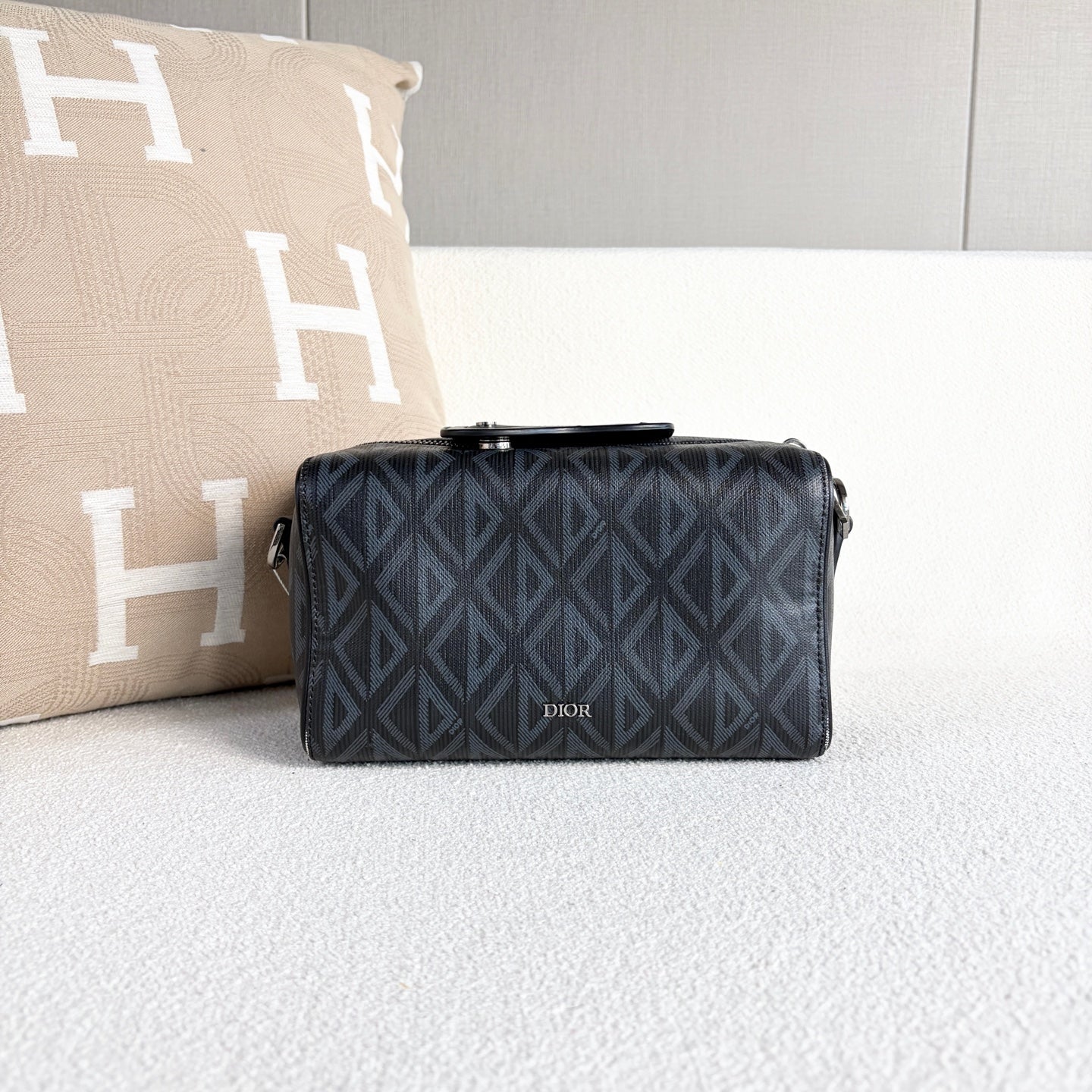 Dior - Dior Oblique Phantom Camera Bag - Dior Oblique canvas with leather trim - Black and Grey - (small)