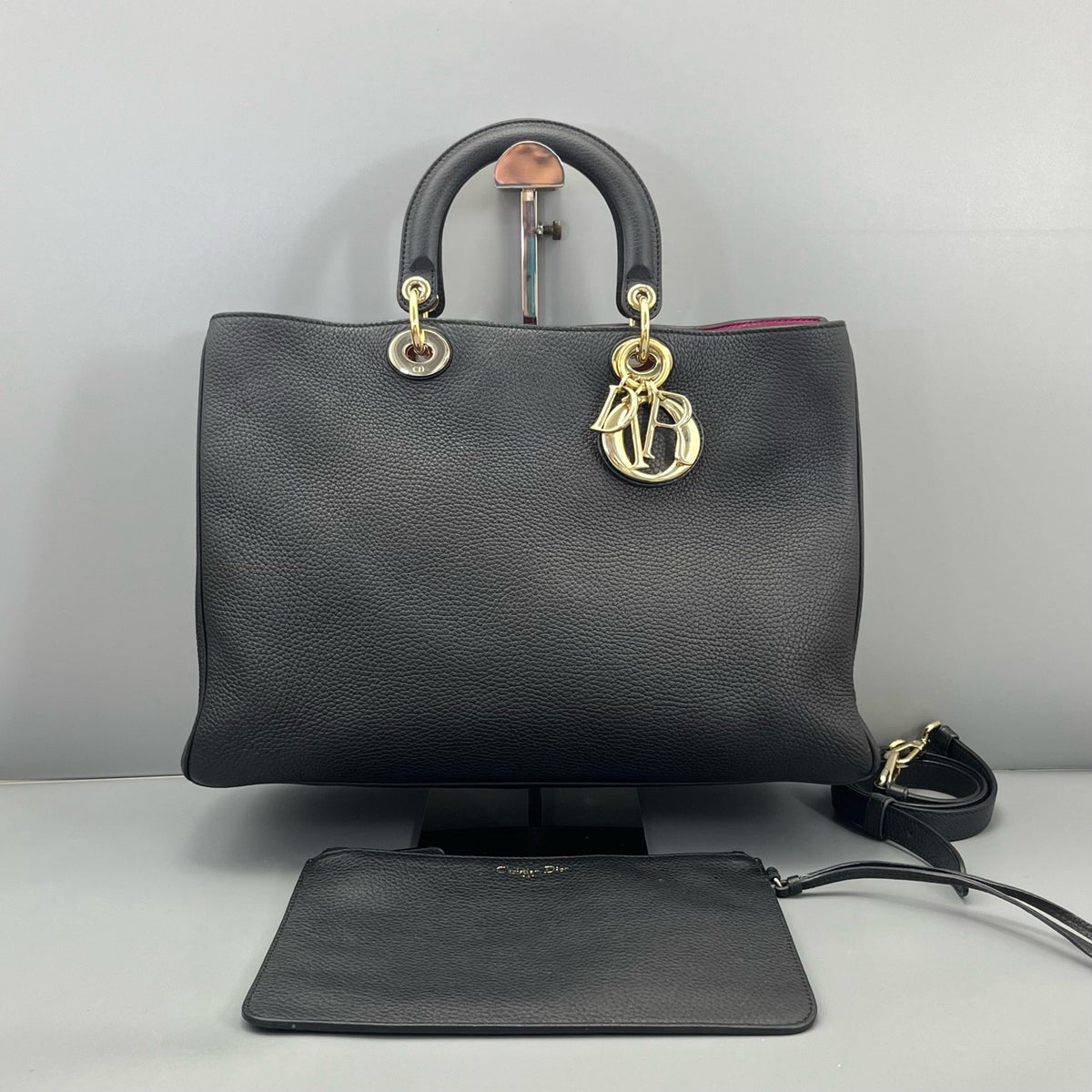 Dior - Dior Tote Bag with Pouch - Leather - Black - (large)