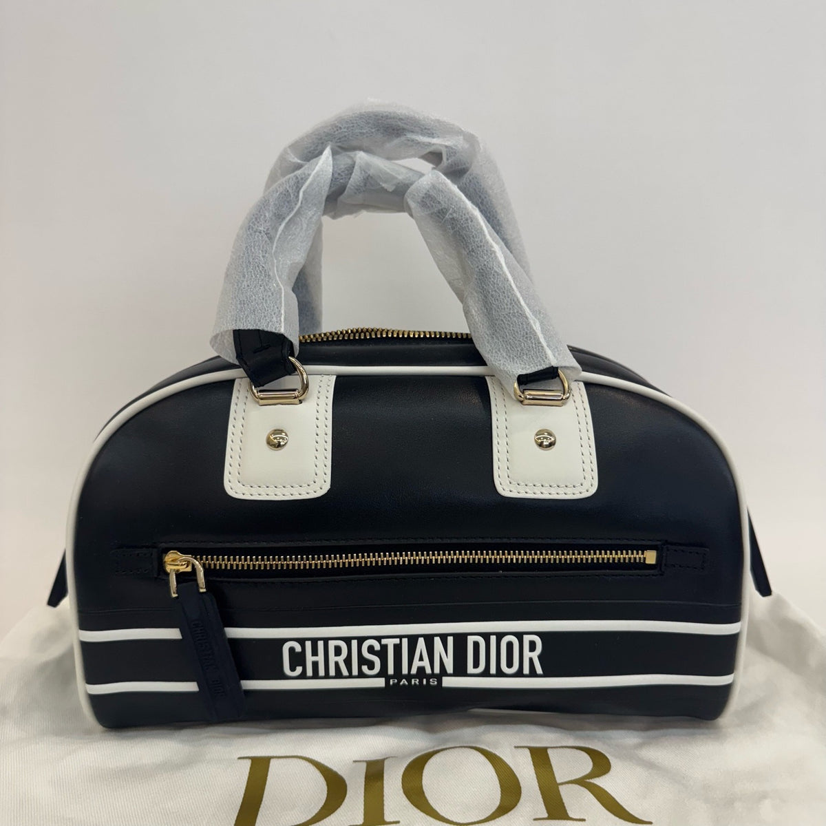 Dior - Dior Vibe Bowling Bag - Leather - Black - (small)