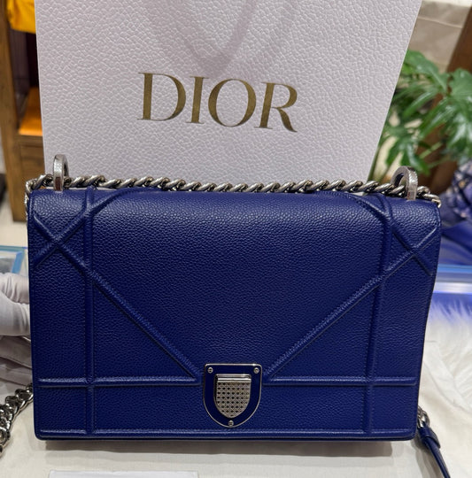 Dior - Diorama Flap Bag - Leather - Blue - (medium)