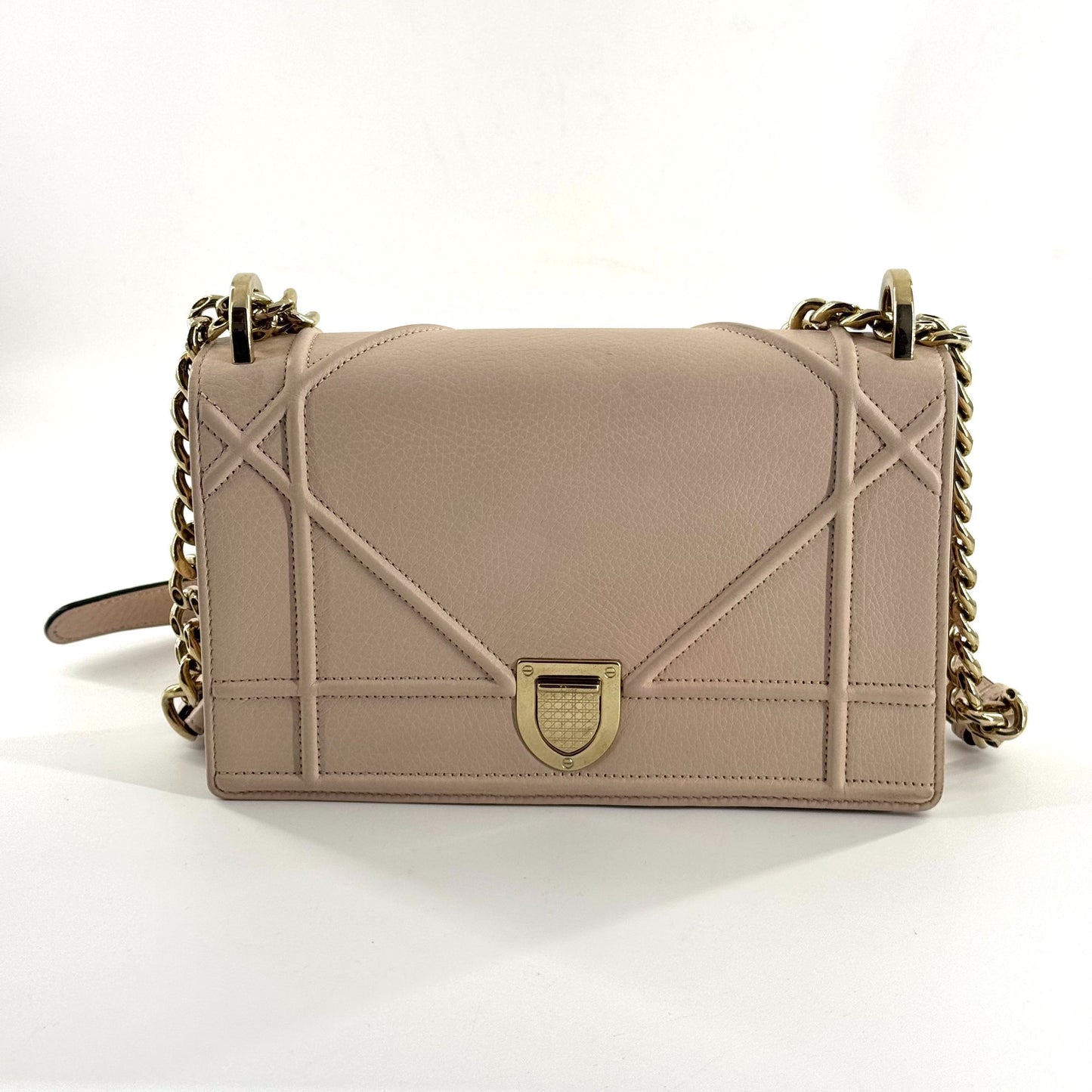 Dior - Diorama - Grained leather - Beige with Gold-Tone Hardware - (Small)