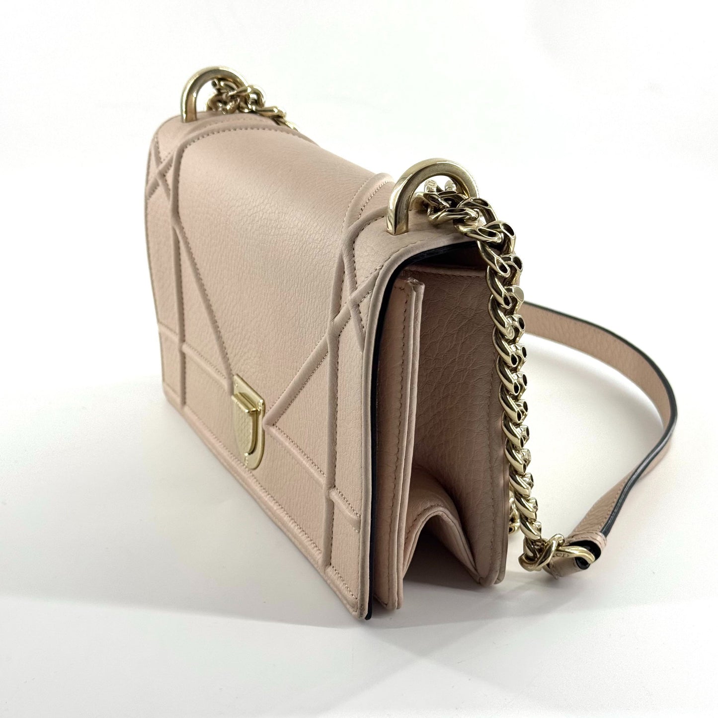 Dior - Diorama - Grained leather - Beige with Gold-Tone Hardware - (Small)