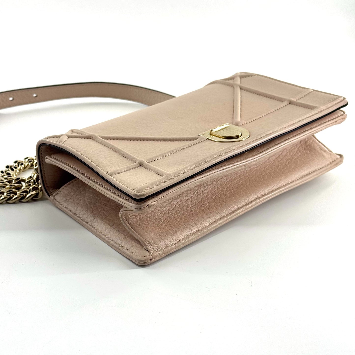 Dior - Diorama - Grained leather - Beige with Gold-Tone Hardware - (Small)