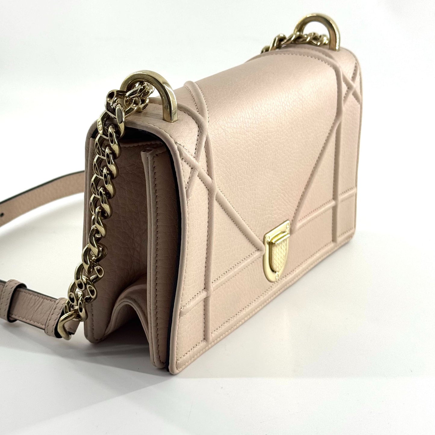 Dior - Diorama - Grained leather - Beige with Gold-Tone Hardware - (Small)
