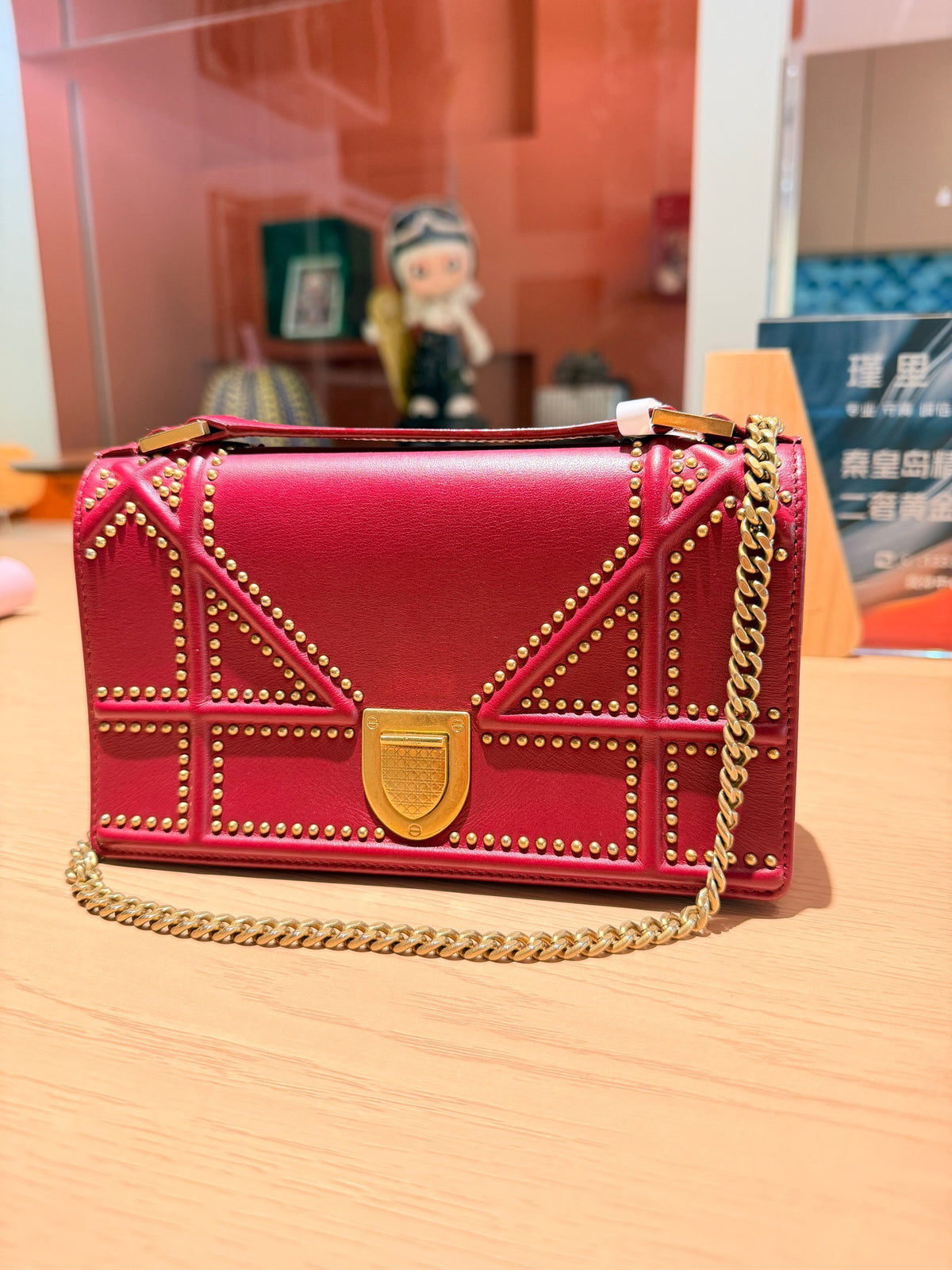 Dior - Diorama - Leather - Burgundy - (mini)