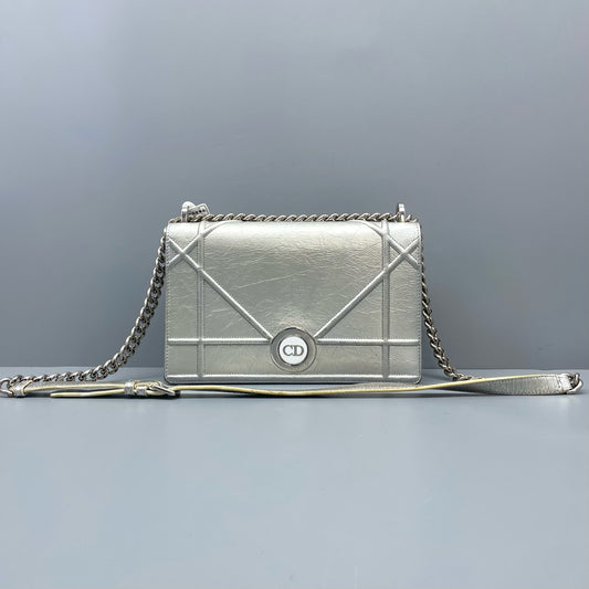 Dior - Diorama - Metallic leather - Silver - (Small)