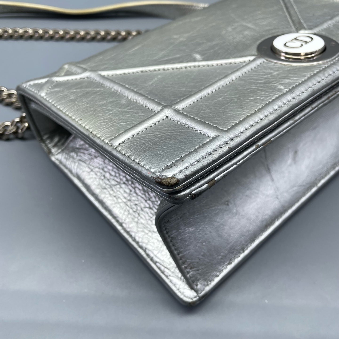 Dior - Diorama - Metallic leather - Silver - (Small)