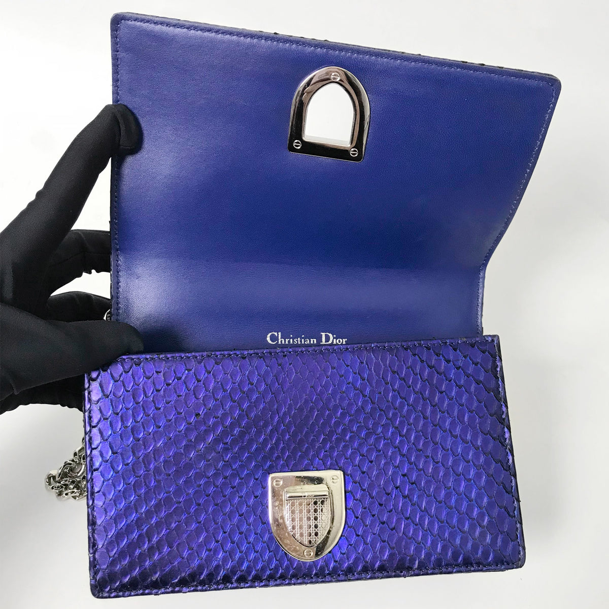 Dior - Diorama Mini - Exotic leathers - Python - Blue - (mini)