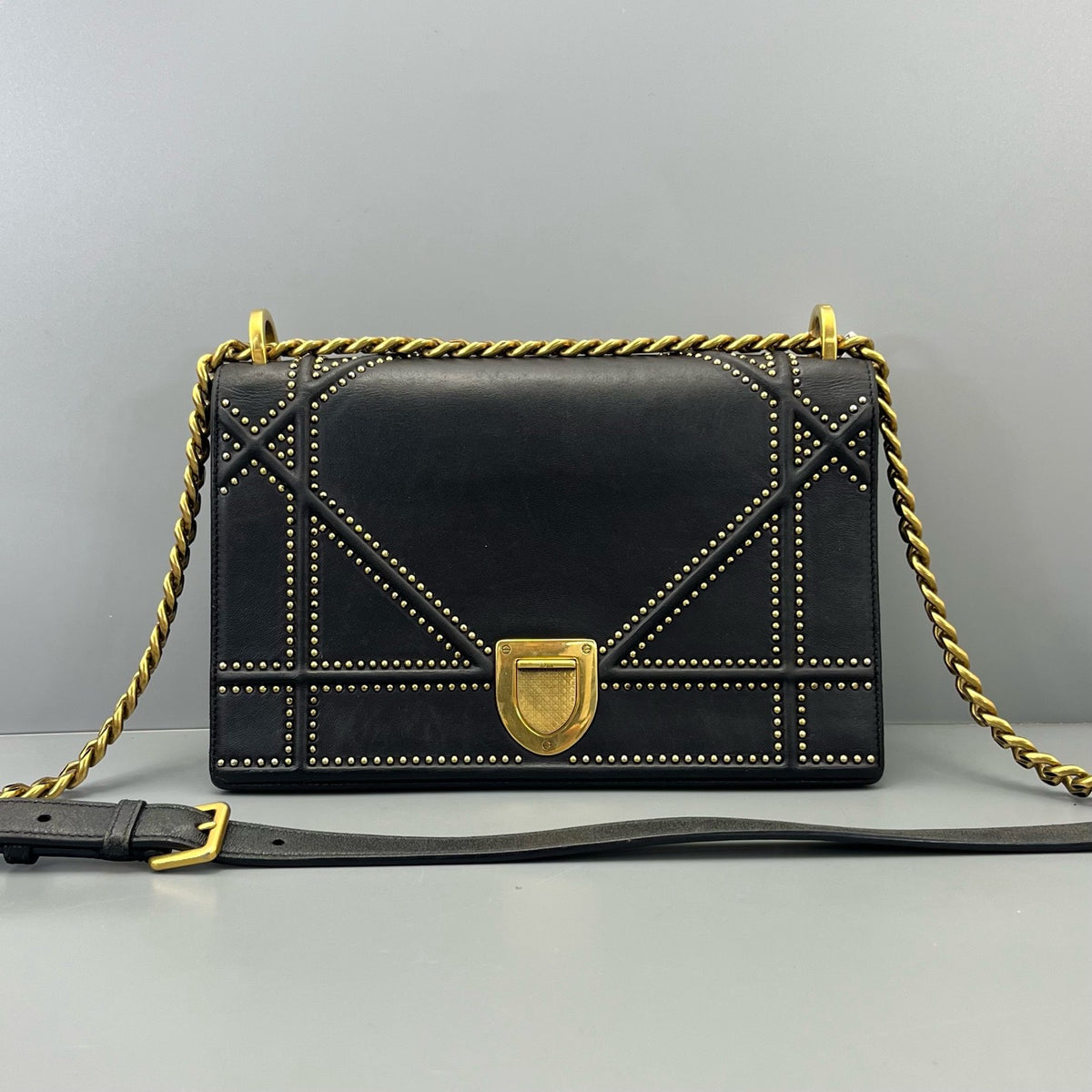 Dior - Diorama Shield Bag - Leather - Black - (medium)