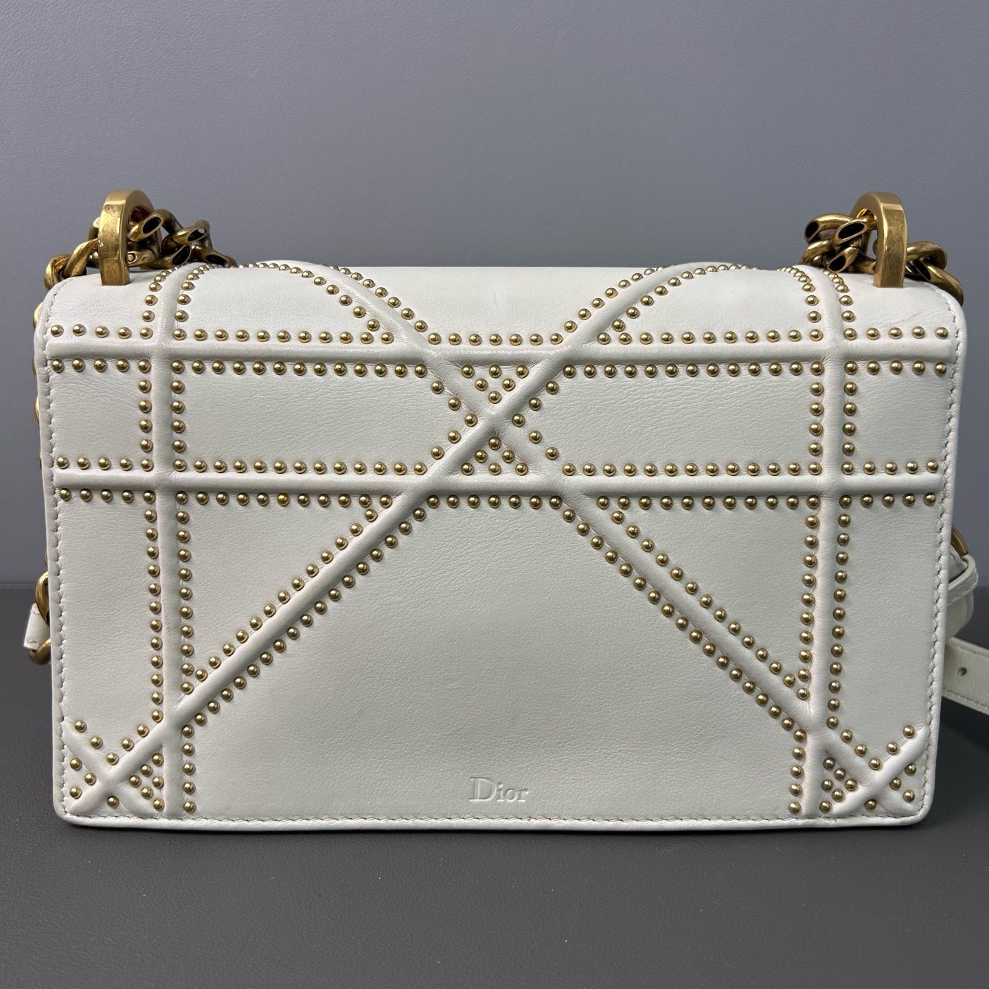 Dior - Diorama Studded Flap Bag - Leather - Beige - (small)
