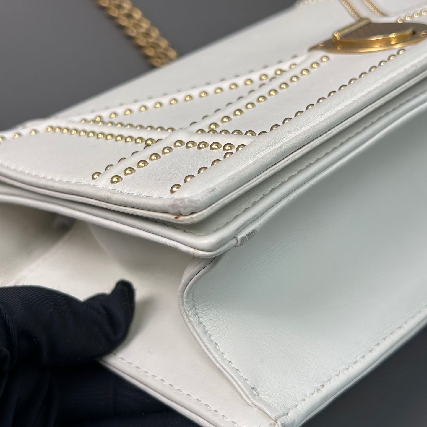 Dior - Diorama Studded Flap Bag - Leather - Beige - (small)