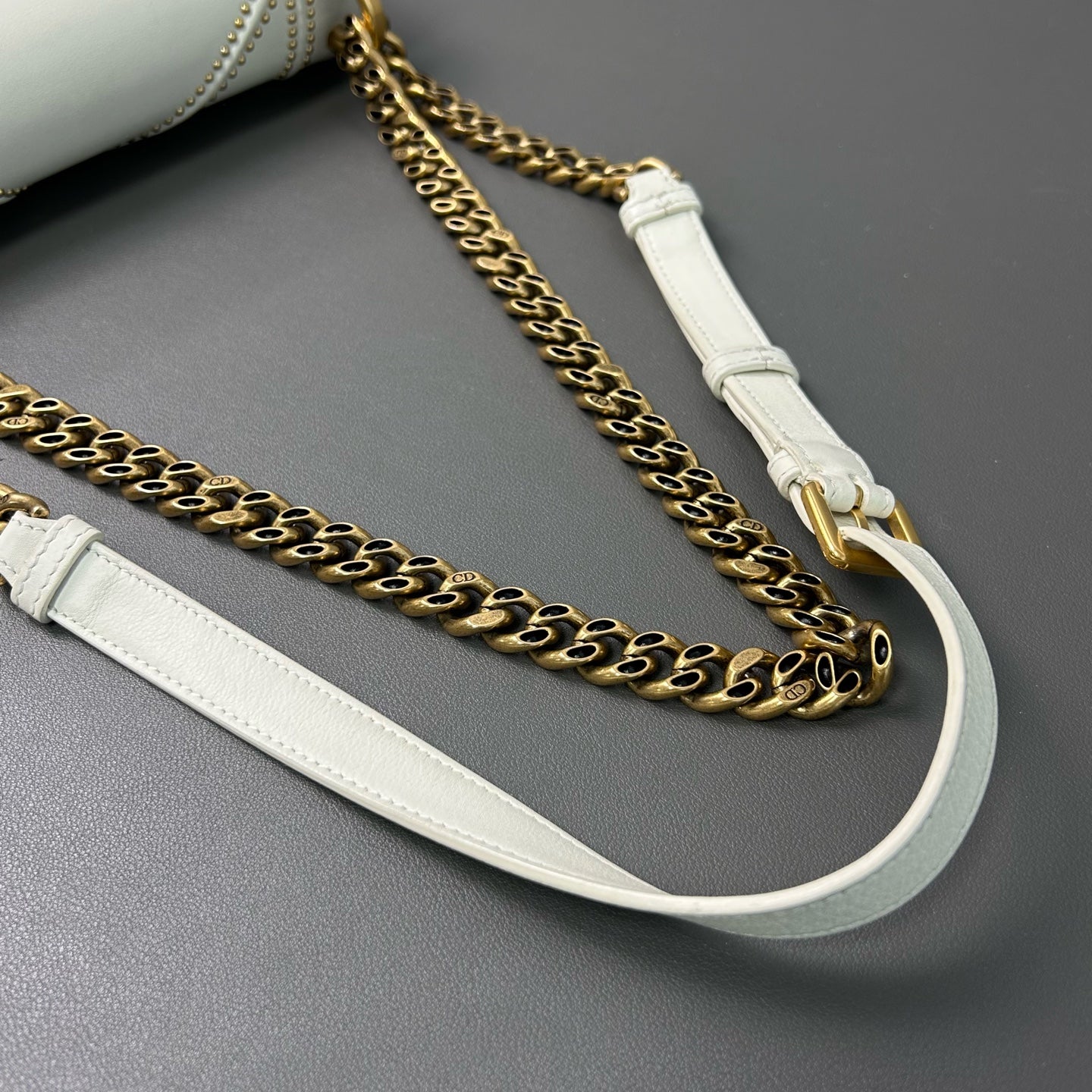Dior - Diorama Studded Flap Bag - Leather - Beige - (small)