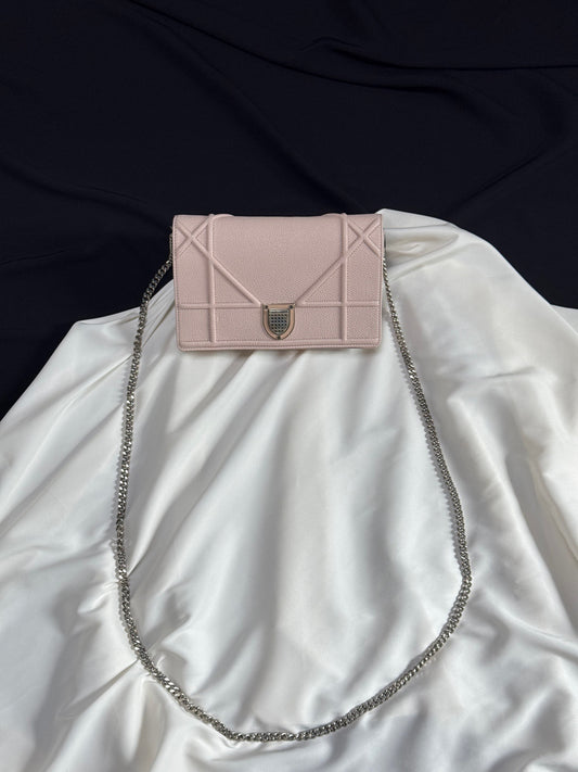 Dior - Diorama Wallet on Chain - Leather - Pink - (mini)