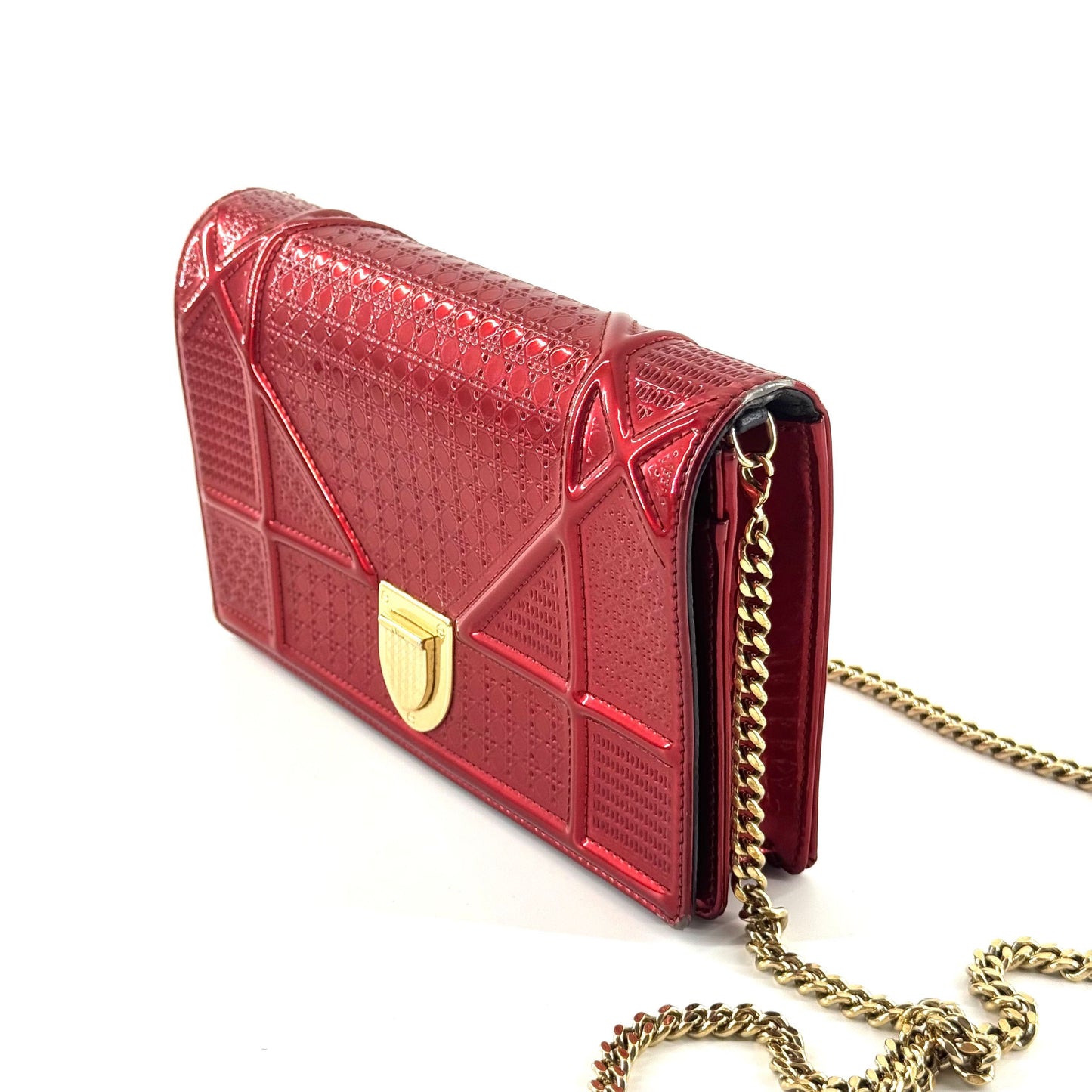 Dior - Diorama WOC - Patent leather - Red with Gold-Tone Hardware - (mini)