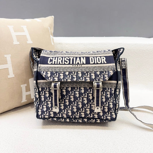 Dior - Diorcamp Messenger Bag - Canvas with embroidery - Blue - (Medium)