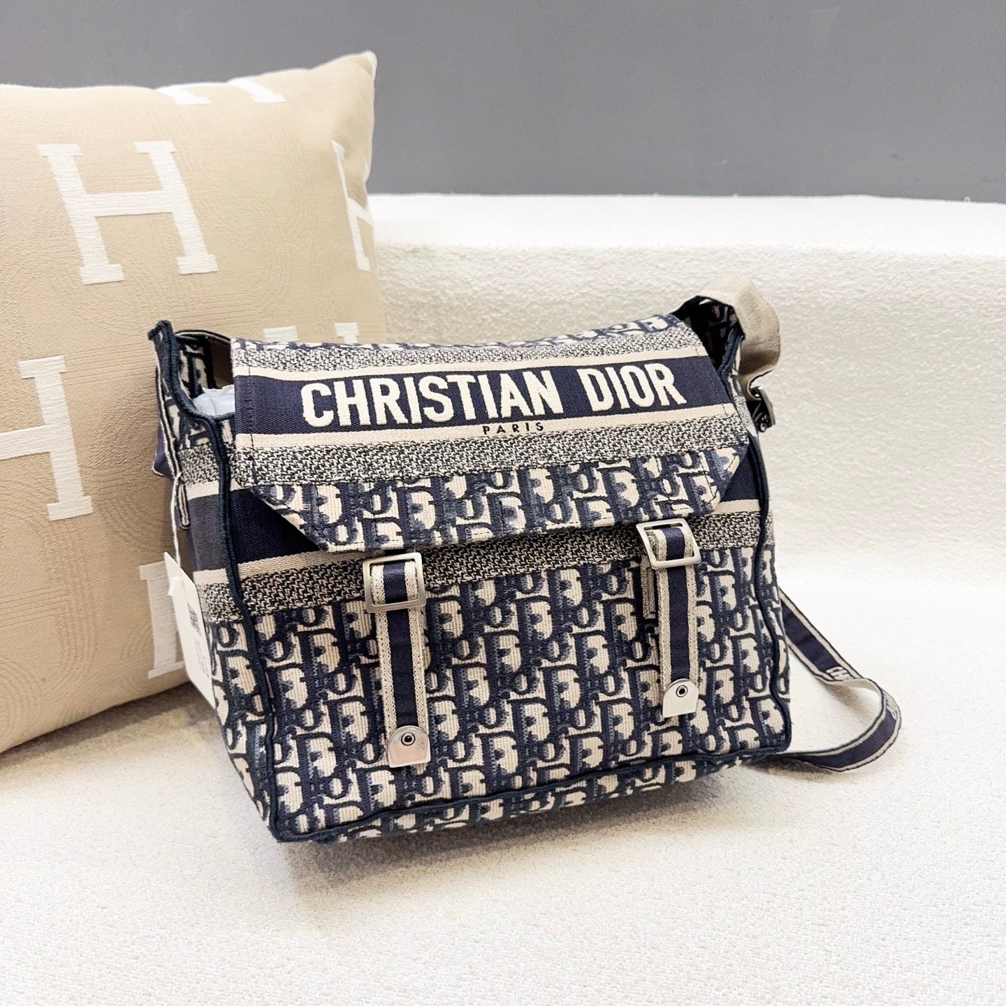Dior - Diorcamp Messenger Bag - Canvas with embroidery - Blue - (Medium)