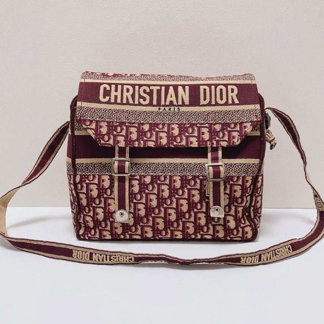 Dior - Diorcamp Messenger Bag - Embroidered jacquard canvas - Red - (Medium)