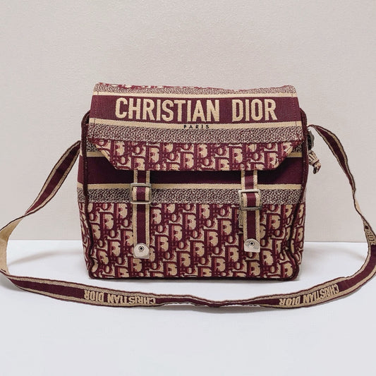 Dior - Diorcamp Messenger Bag - Embroidered jacquard canvas - Red - (Medium)