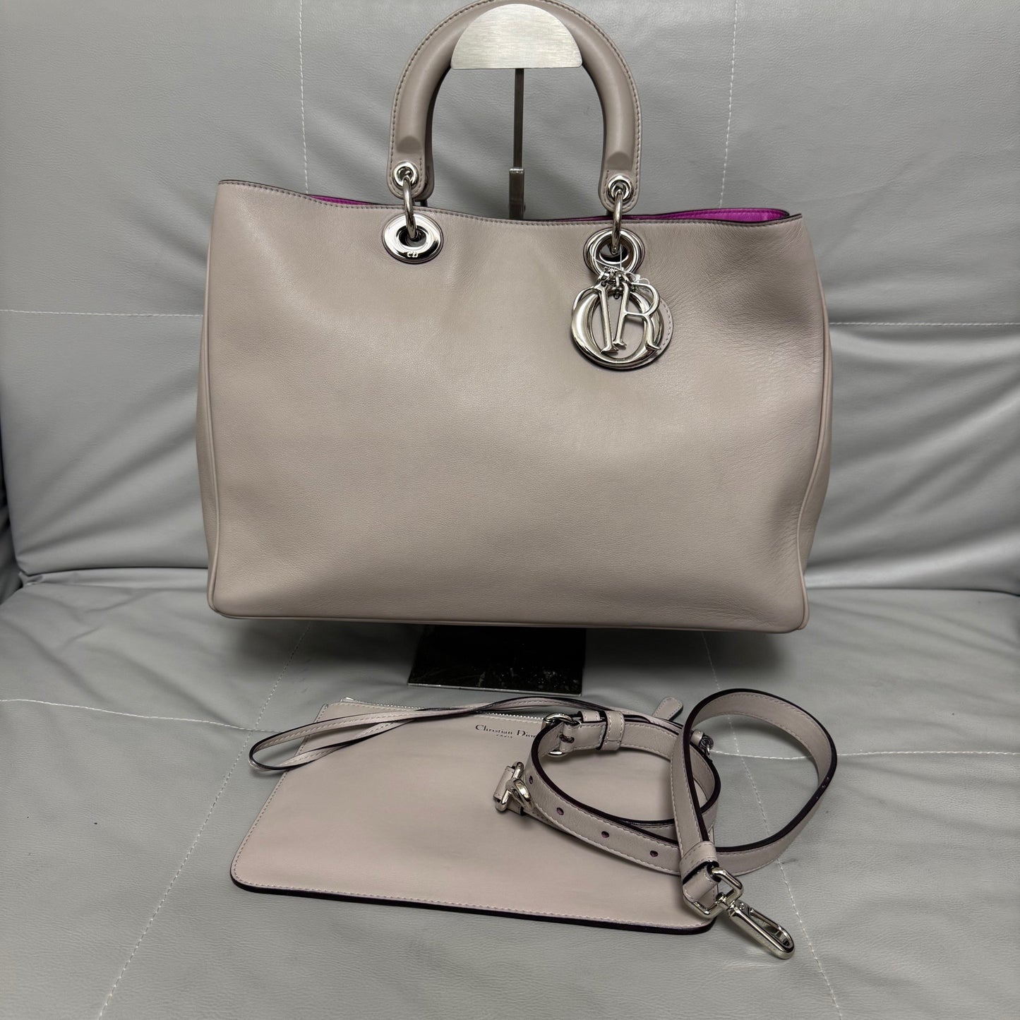 Dior - Diorissimo - Leather - Grey - (large)