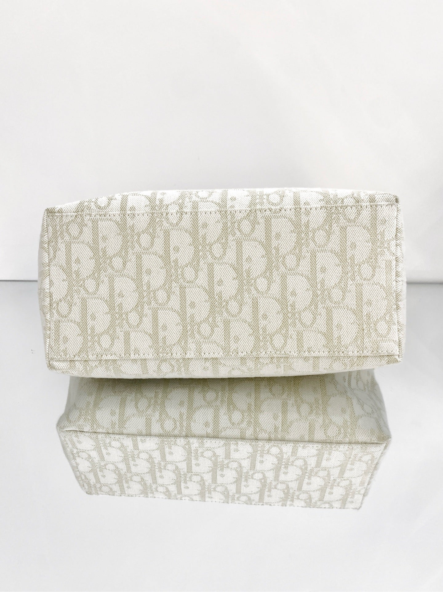 Dior - DiorTravel Nomad Pouch - Dior Oblique canvas with leather trim - White with Gold accents - (medium)