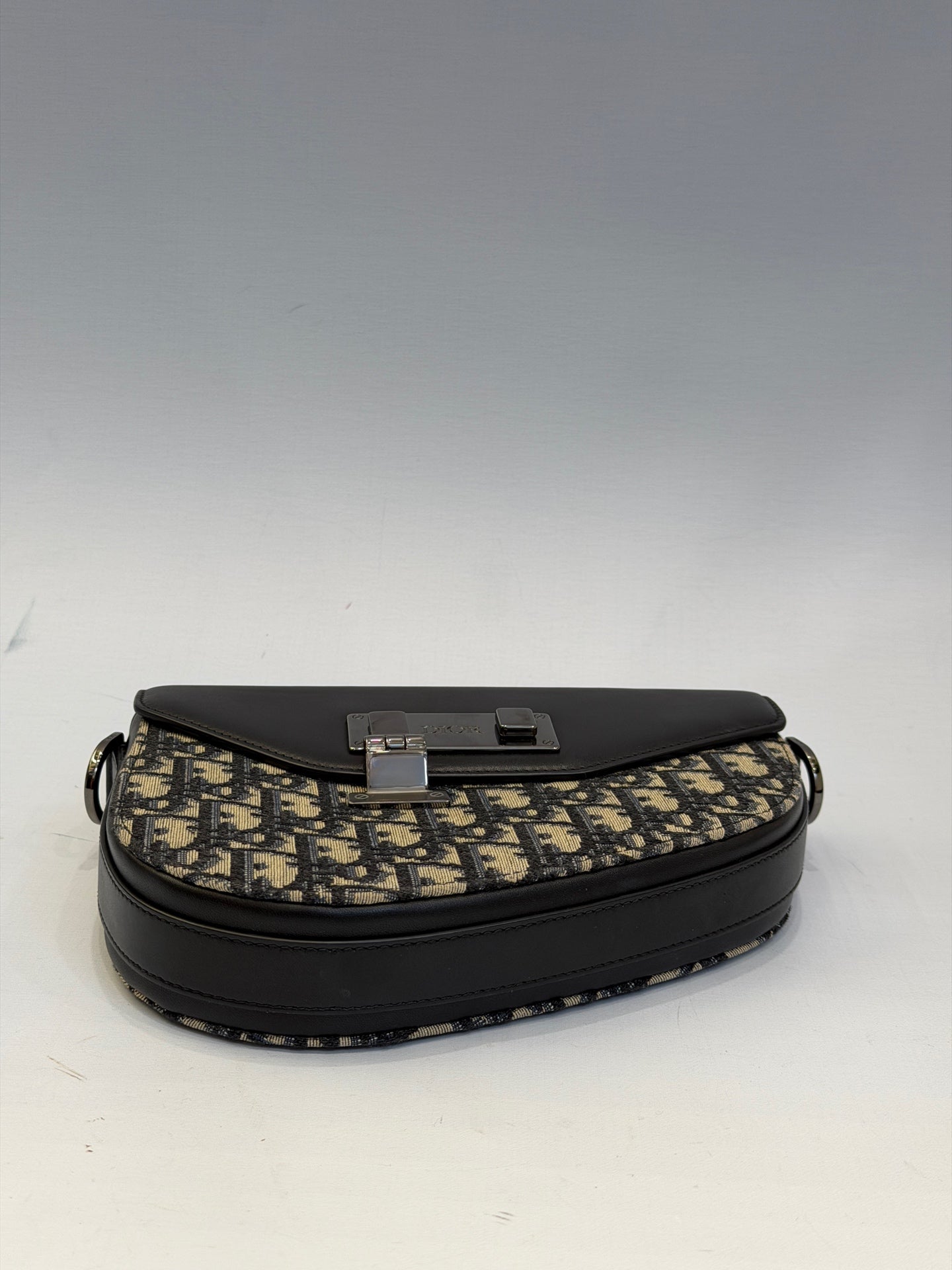 Dior - DOblique Saddle Bag - Oblique canvas with cowhide leather trim - Black - (Mini)