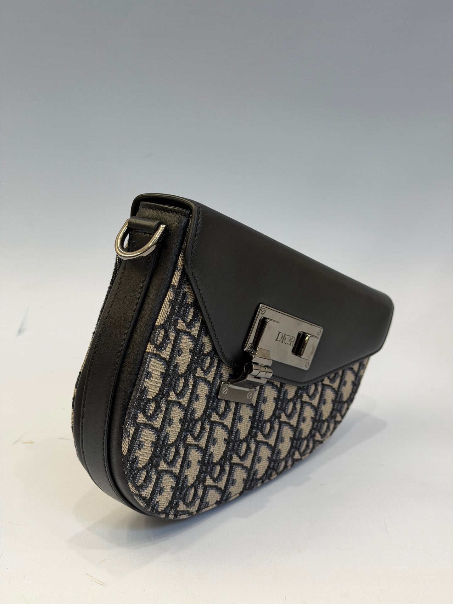 Dior - DOblique Saddle Bag - Oblique canvas with cowhide leather trim - Black - (Mini)
