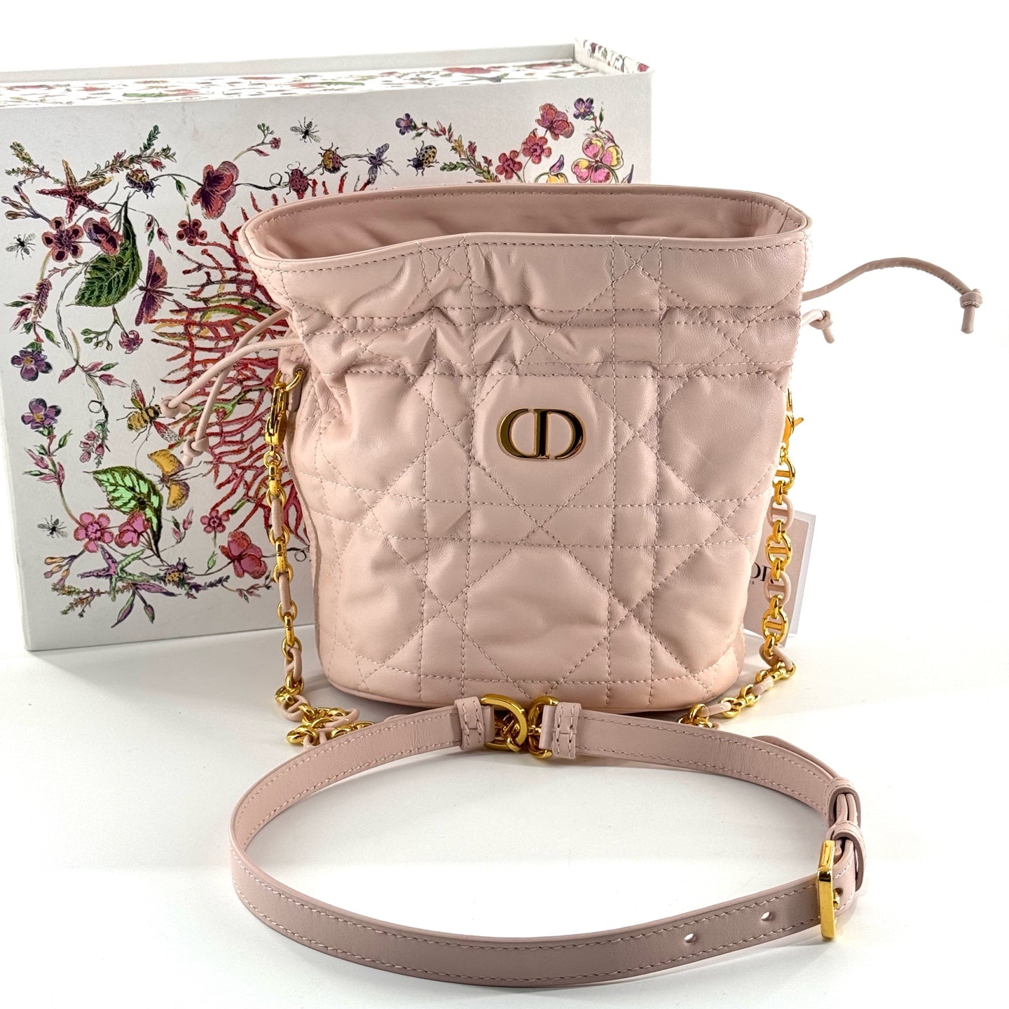 Dior - Drawstring Bucket Bag - Leather - Pink