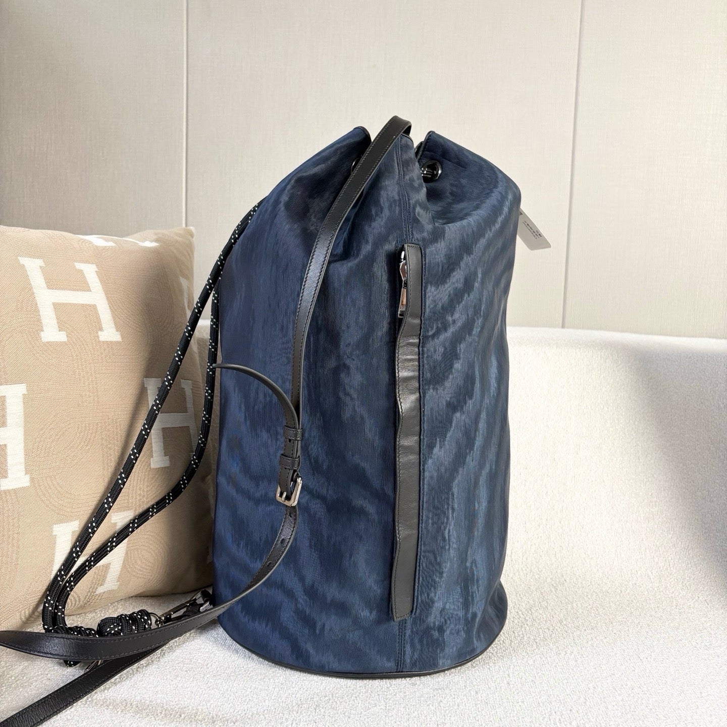 Dior - Drawstring Bucket Bag - Canvas and leather - Blue and Black - (Large)