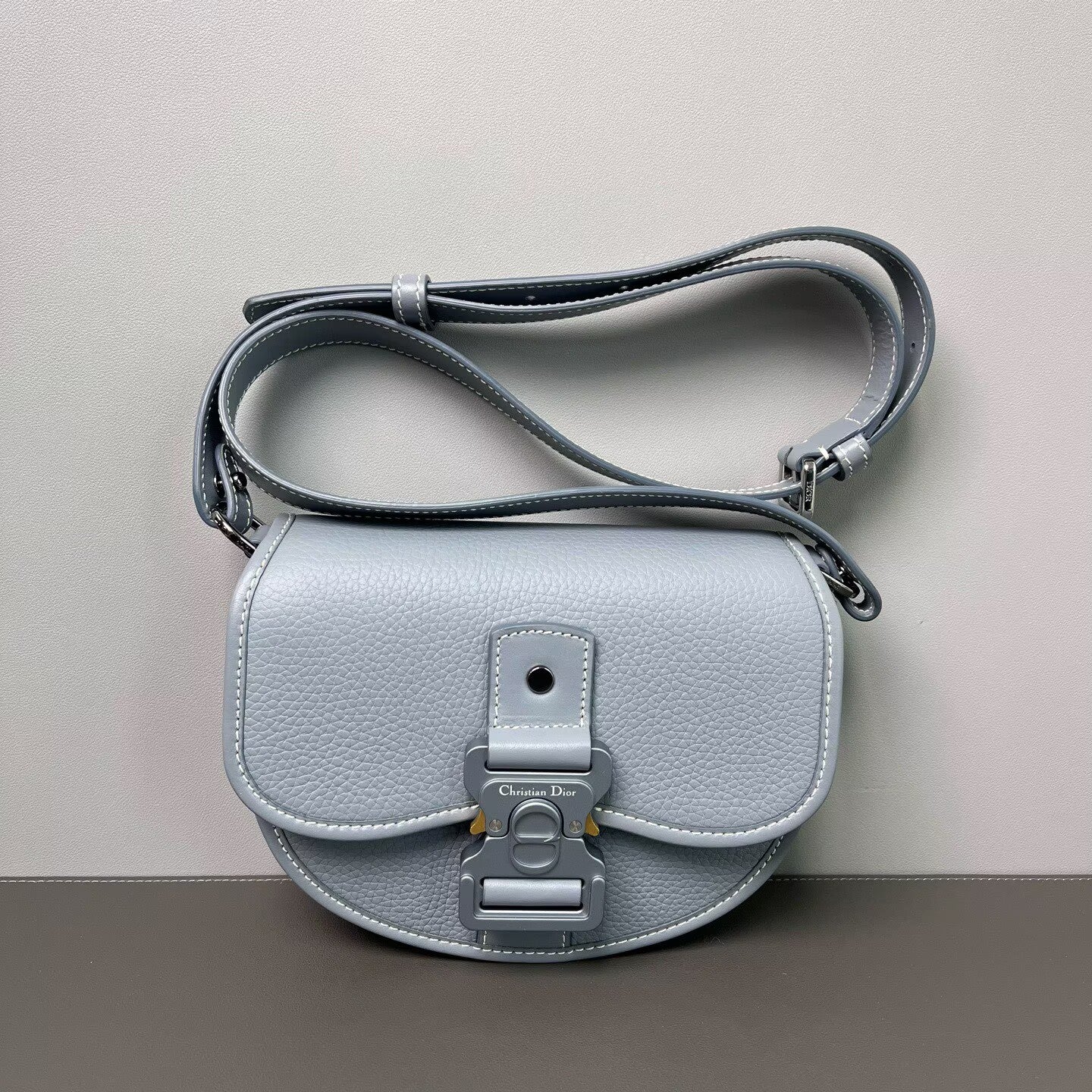 Dior - Gallop Messenger Bag - Grained cowhide leather - Fog Blue - (mini)