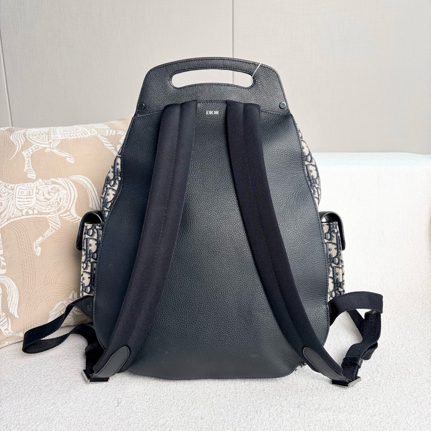 Dior - Gallop Oblique Embroidered Backpack - Embroidered Oblique canvas and black grained calfskin leather - Multicolour - (Large)
