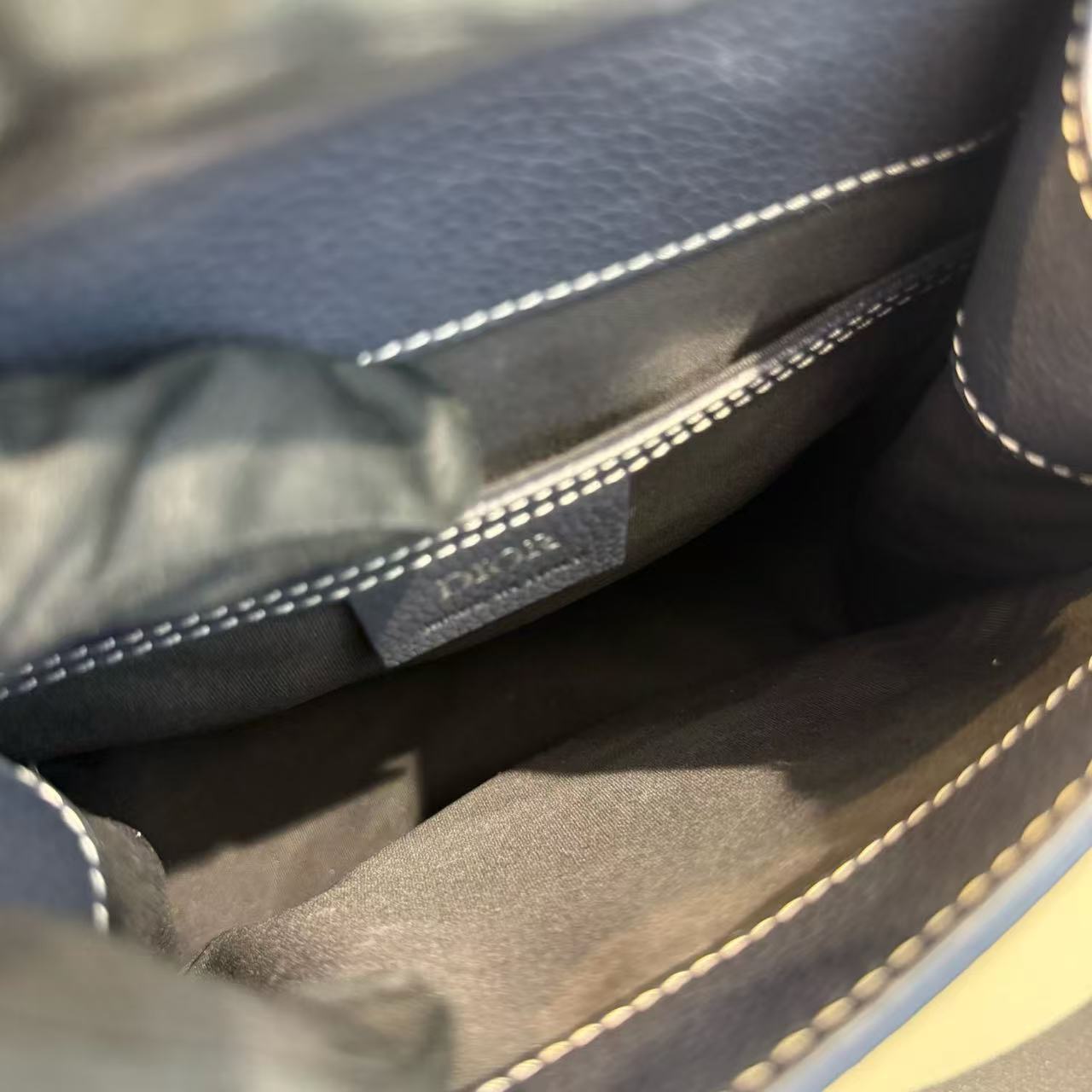 Dior - Gallop Saddle Backpack - Grained calfskin leather - Navy - (Mini)