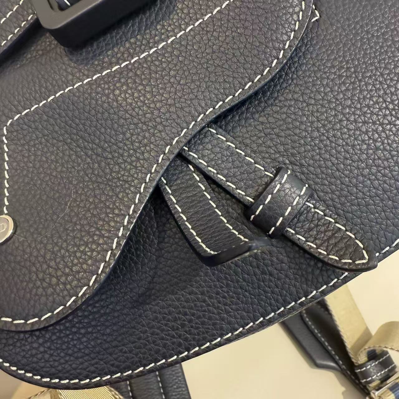 Dior - Gallop Saddle Backpack - Grained calfskin leather - Navy - (Mini)