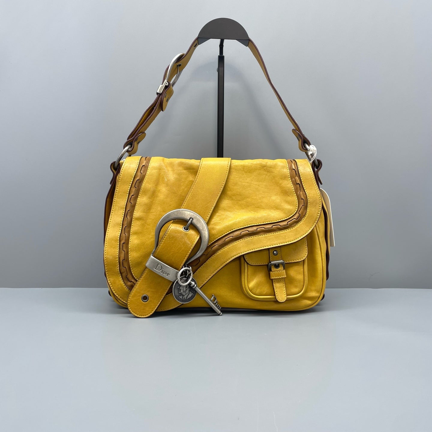 Dior - Gaucho Saddle Bag - Leather - Yellow - (medium)