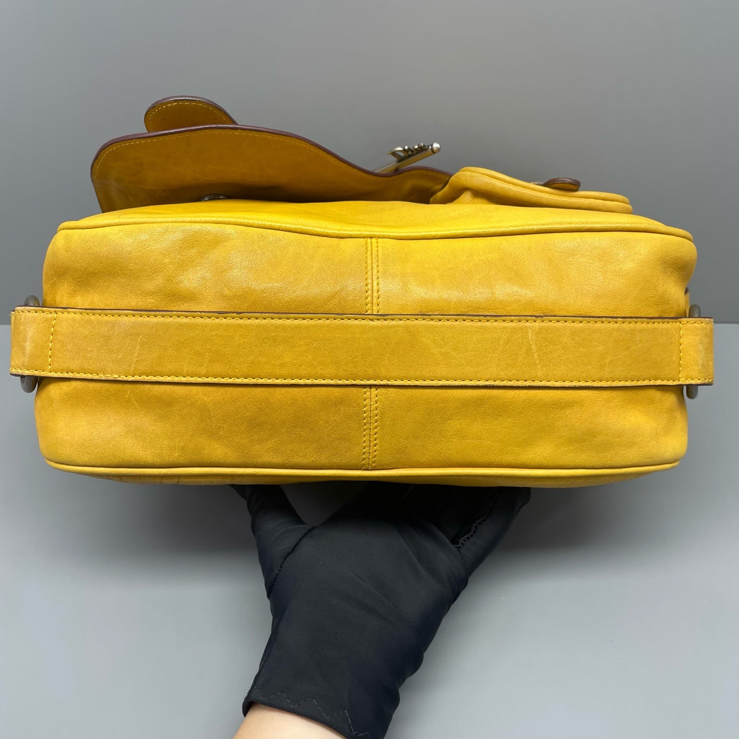 Dior - Gaucho Saddle Bag - Leather - Yellow - (medium)
