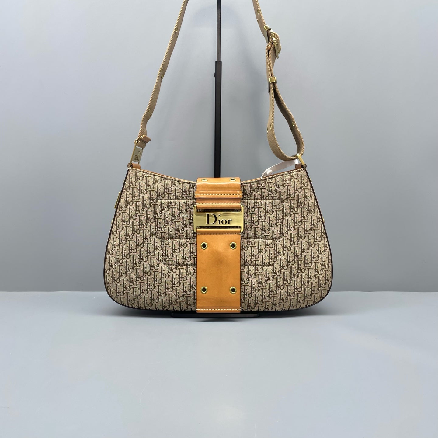 Dior - Half-moon Bag - Dior Oblique canvas with leather trim - Brown - (medium)