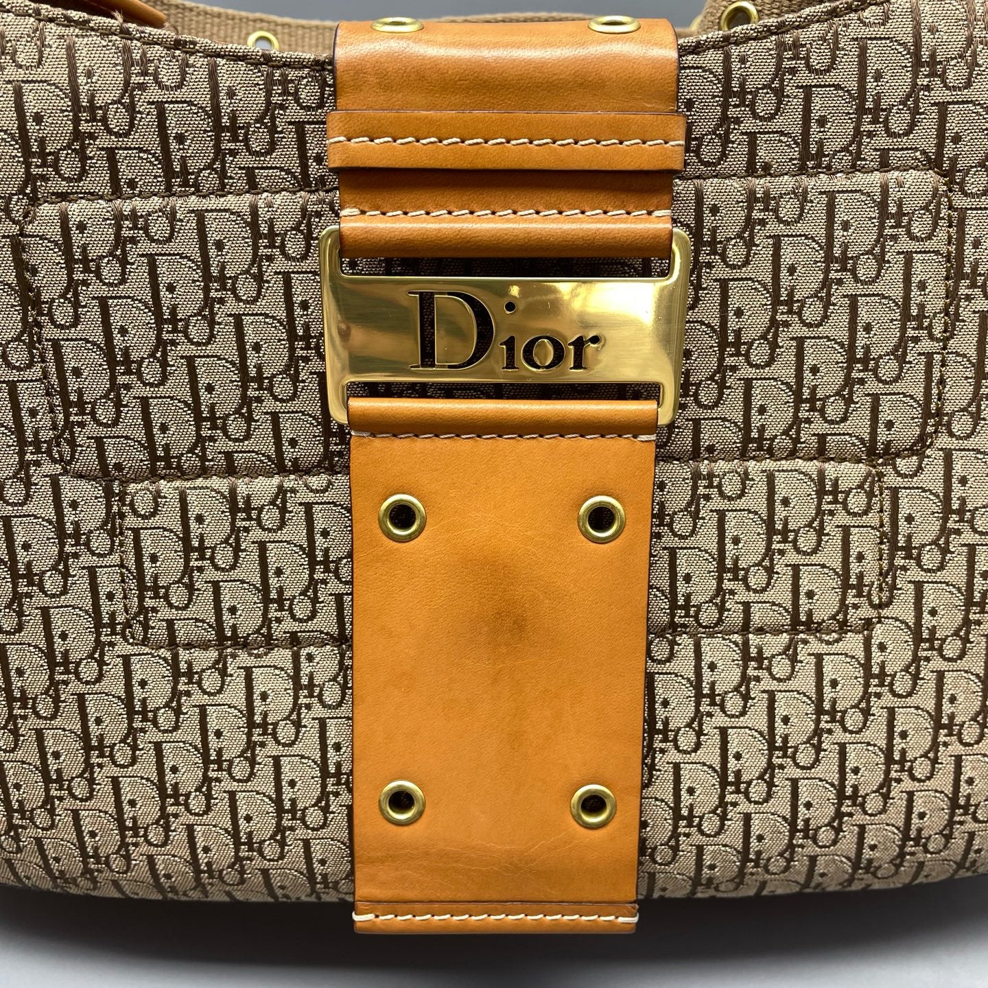 Dior - Half-moon Bag - Dior Oblique canvas with leather trim - Brown - (medium)