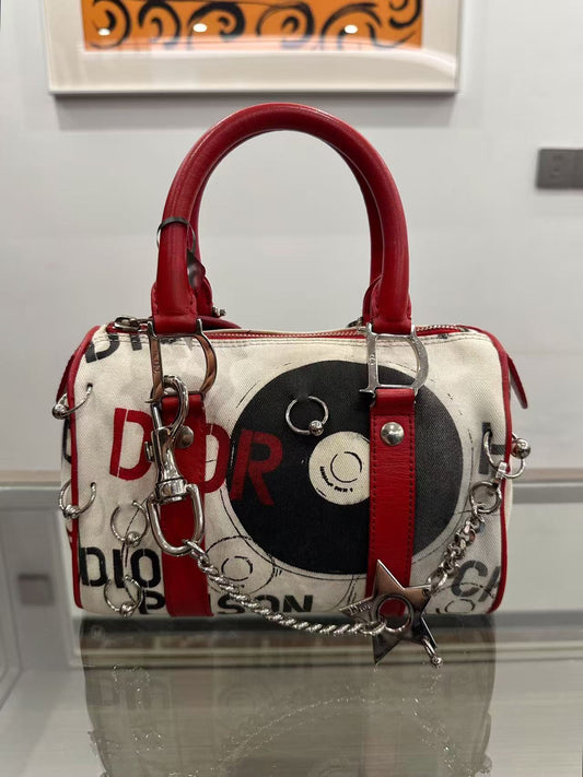 Dior - Hardcore series Omotesando Limited Edition Boston Bag - Canvas with Leather trim - White - (Small)