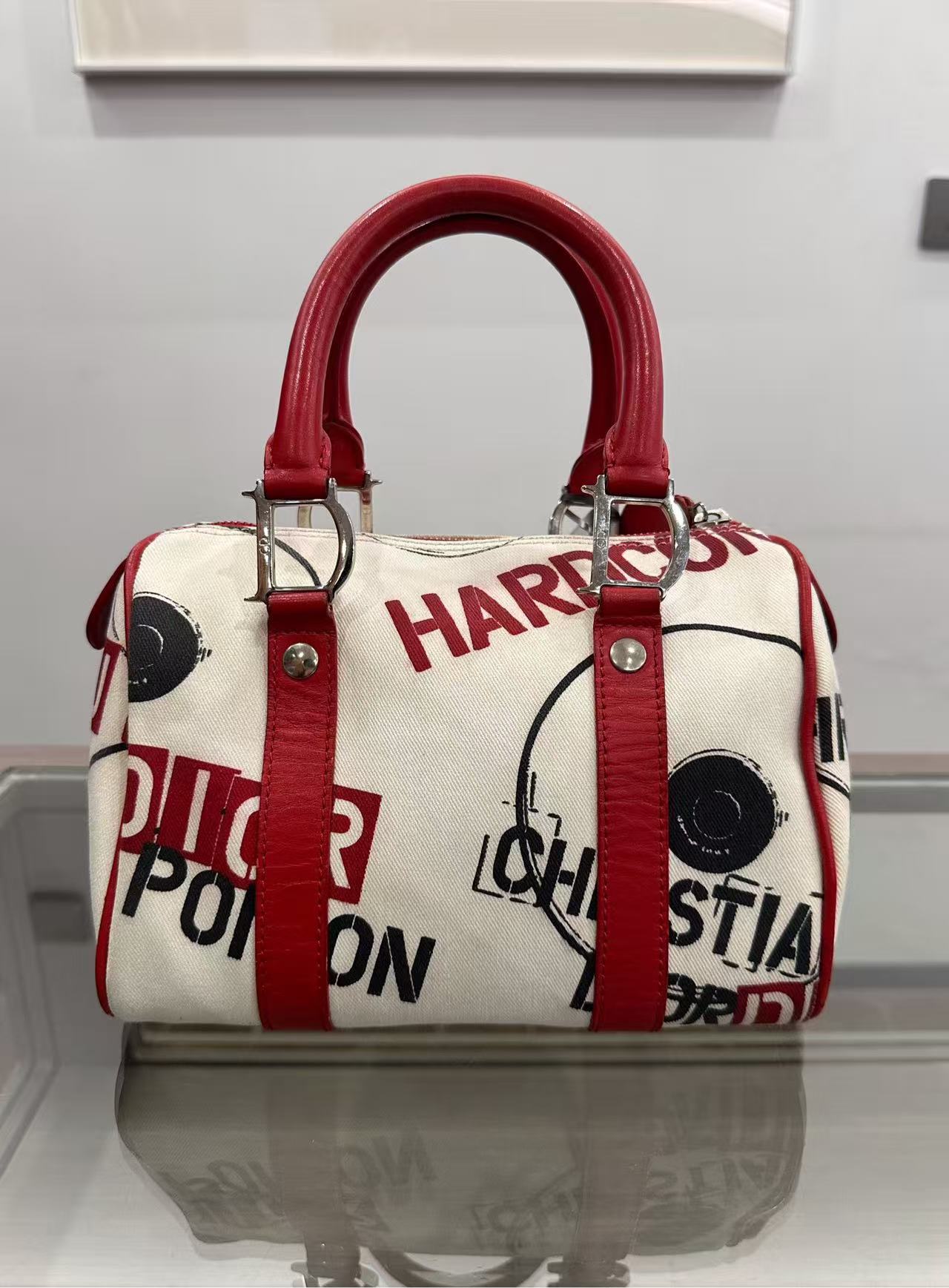 Dior - Hardcore series Omotesando Limited Edition Boston Bag - Canvas with Leather trim - White - (Small)