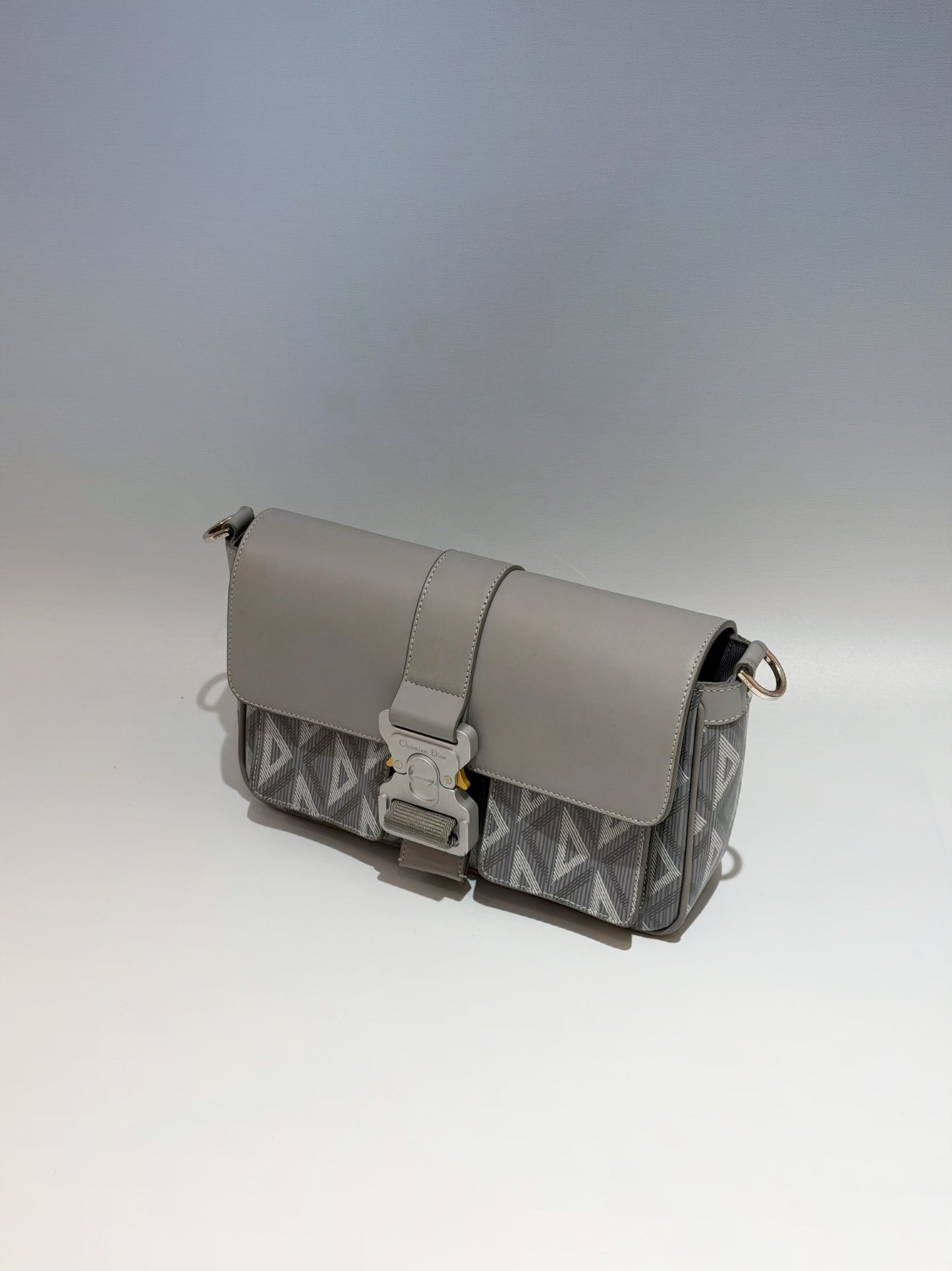 Dior - Hit The Road Messenger Bag - Leather and canvas - Grey - (small)
