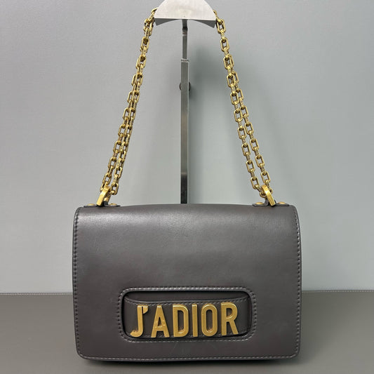 Dior - J'ADIOR Flap Bag - Leather - Grey - (medium)