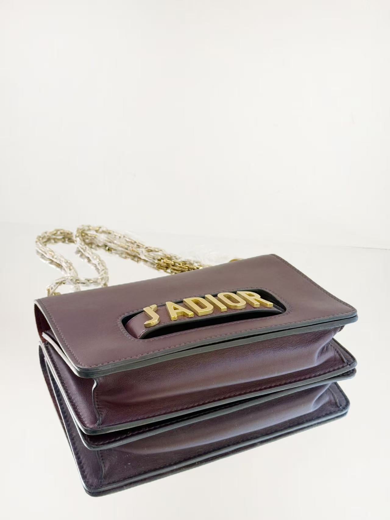 Dior - J'ADIOR - Smooth calfskin leather - Burgundy with Gold-Tone Hardware - (Medium)