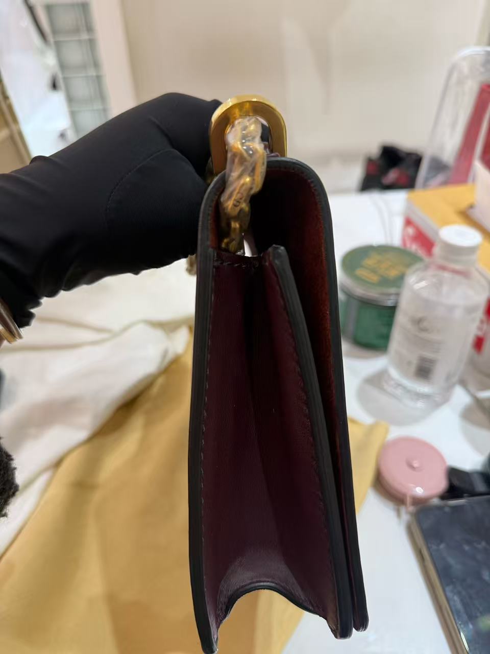 Dior - J'ADIOR - Smooth calfskin leather - Burgundy with Gold-Tone Hardware - (Medium)