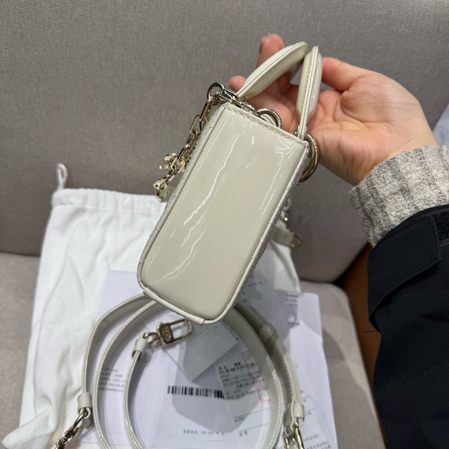 Dior - Lady D-Joy - Patent leather - Beige - (Small)