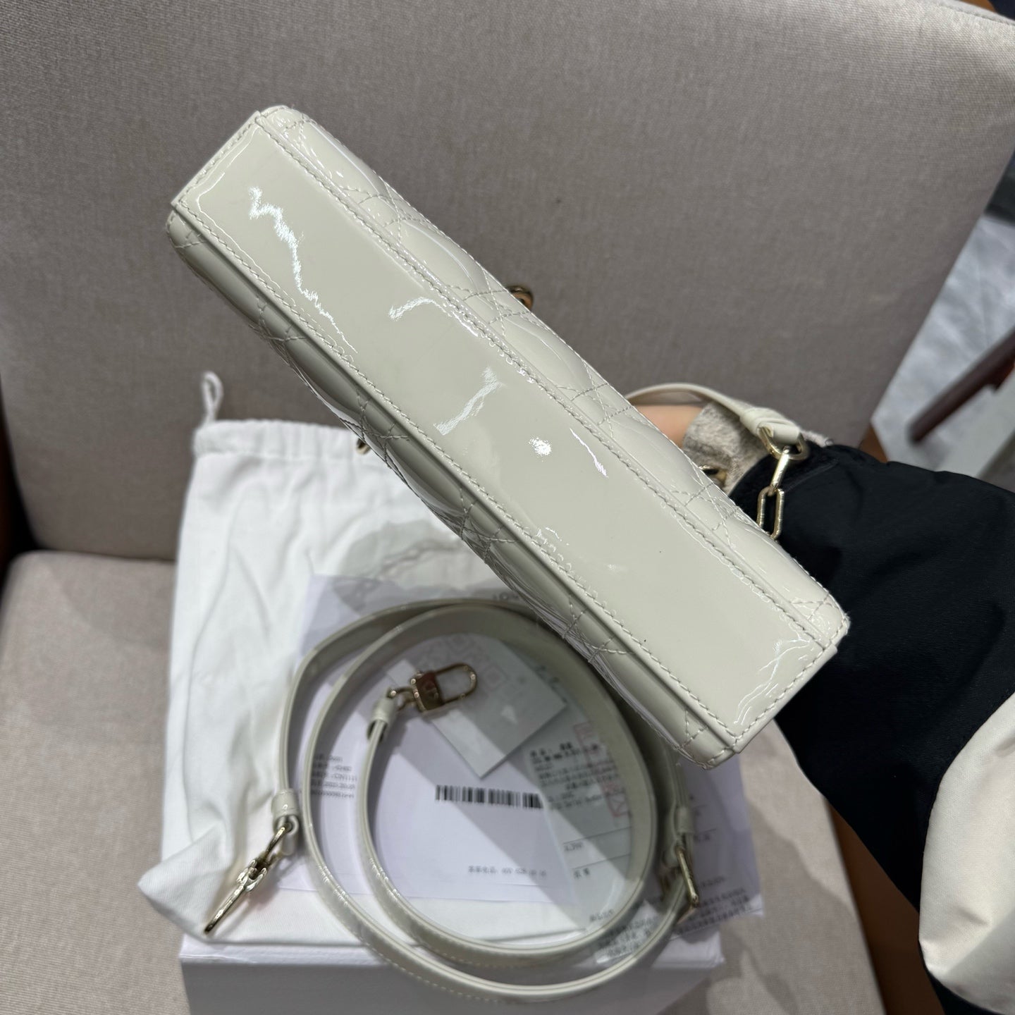 Dior - Lady D-Joy - Patent leather - Beige - (Small)