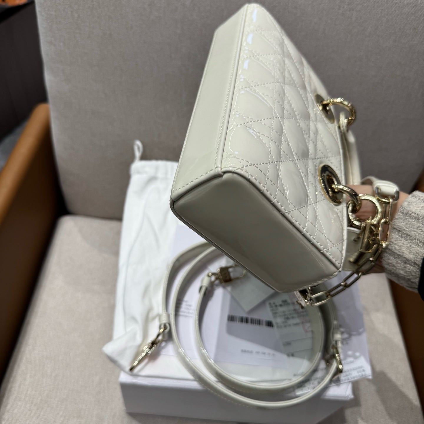 Dior - Lady D-Joy - Patent leather - Beige - (Small)