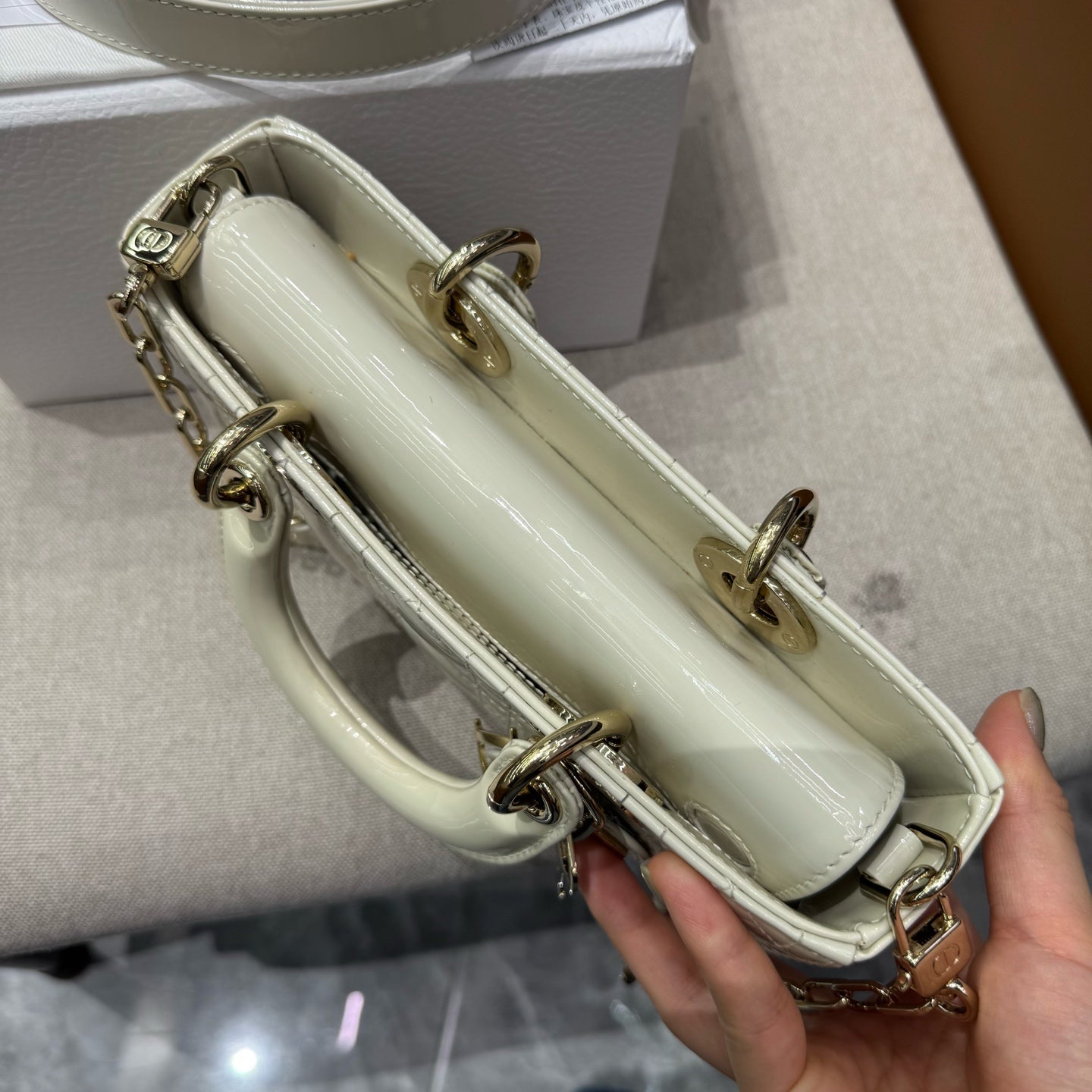 Dior - Lady D-Joy - Patent leather - Beige - (Small)