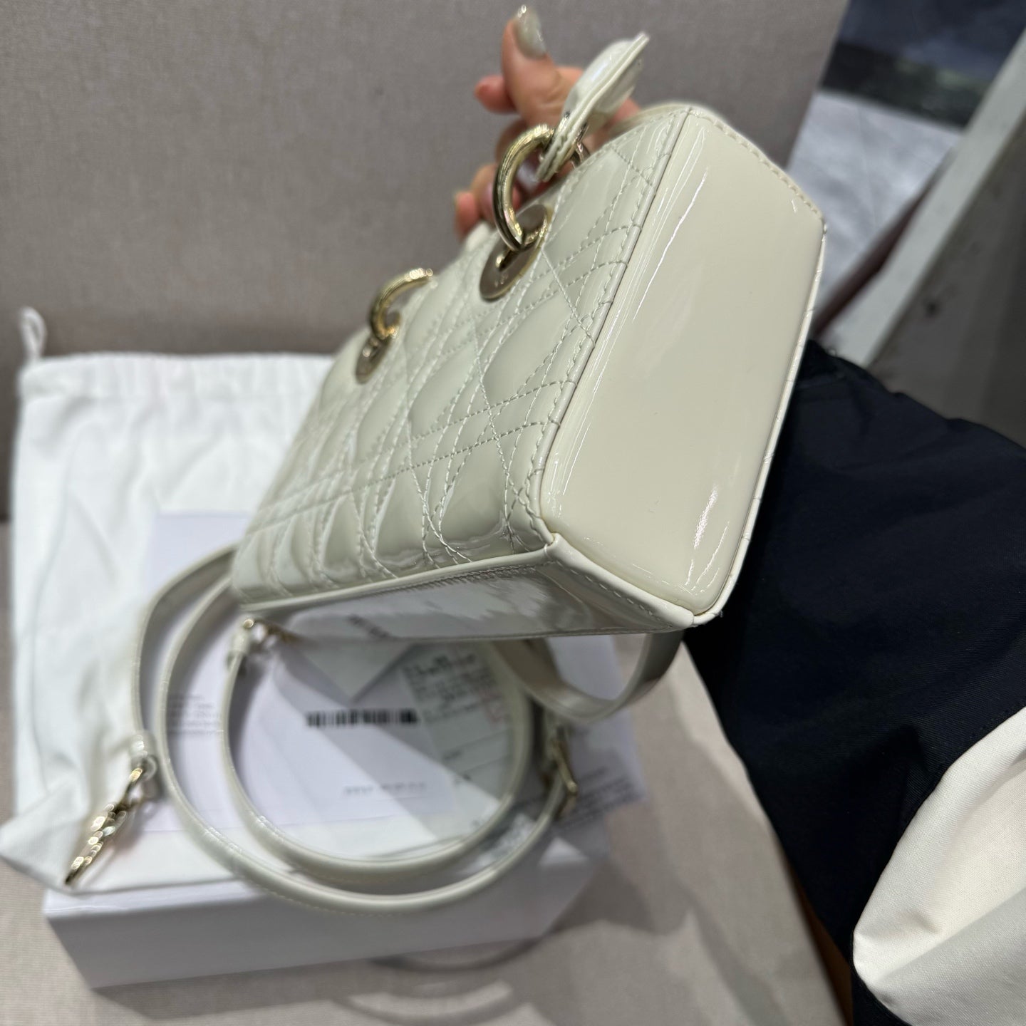 Dior - Lady D-Joy - Patent leather - Beige - (Small)