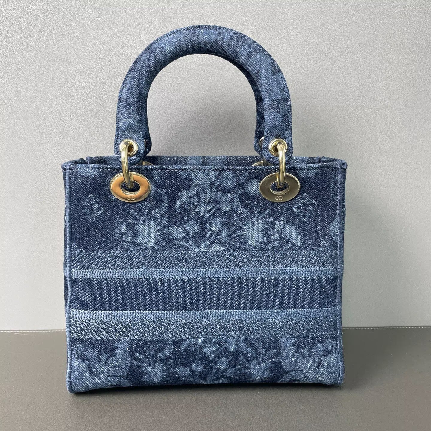 Dior - Lady D-Lite - Denim - Blue with Light Gold-Tone Hardware - (medium)